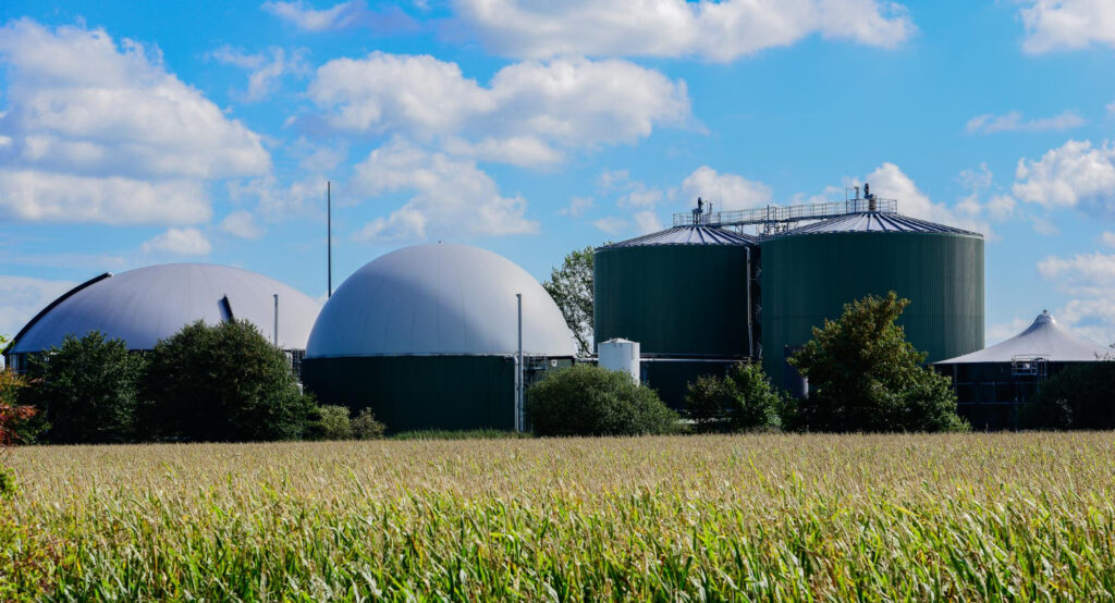 Farm land where a methane detection system is in place