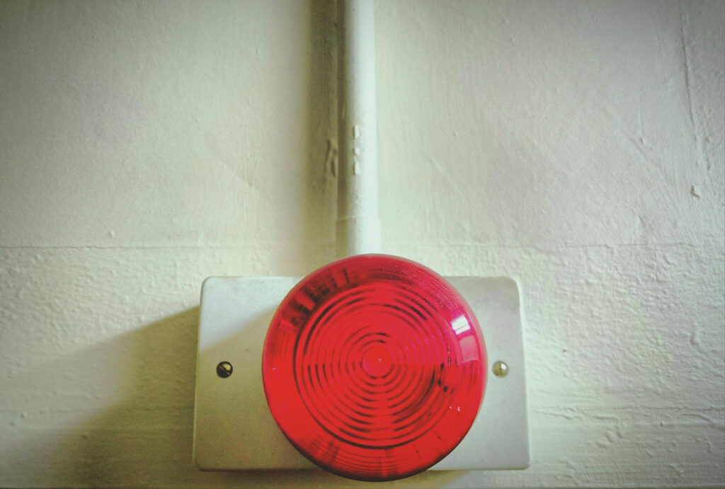 Methane gas alarm warning light