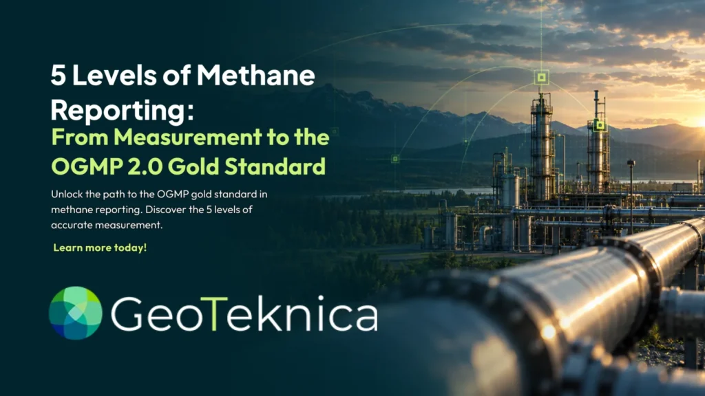 Industrial facility with pipelines against a mountainous backdrop, highlighting OGMP vs. The Gold Standard in methane reporting.